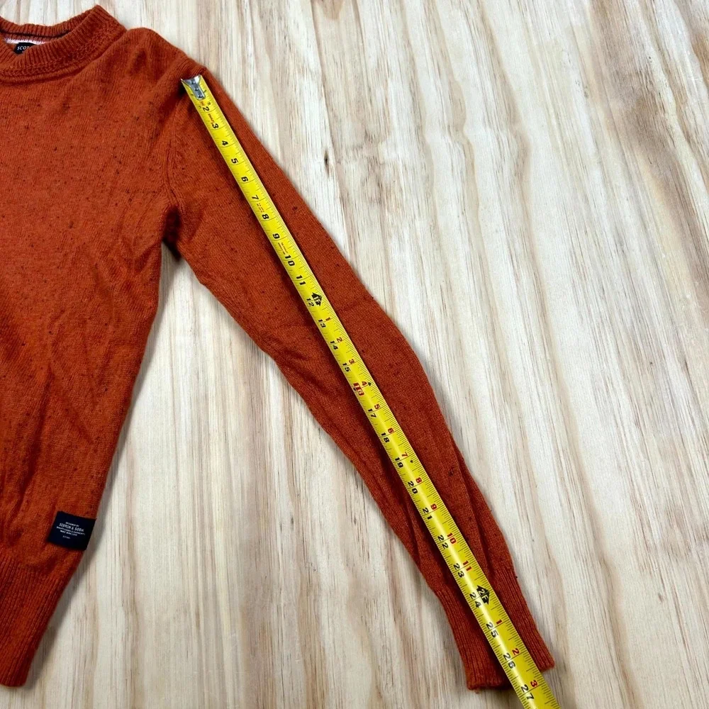 Scotch & Soda Knitwear Sweater Mens Medium Orange Wool Blend Long Sleeve Cozy